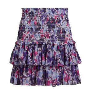 ISABEL MARANT Etoile Naomi Floral Smocked Skirt Size 36 US 6
